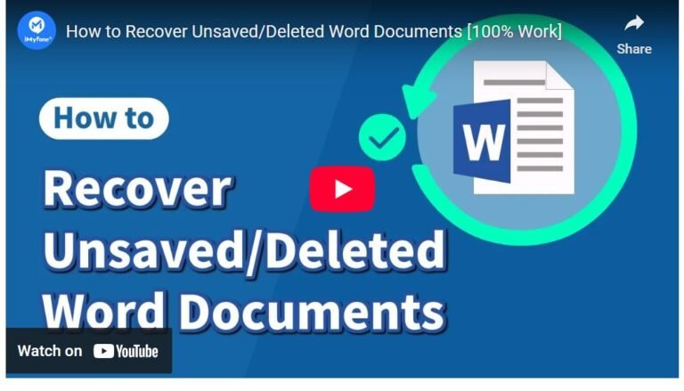 How Do I Recover An Unsaved Document In Word