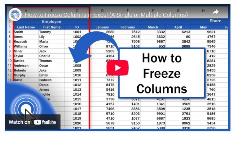 How to Freeze Columns in Excel - Single or Multiple Columns
