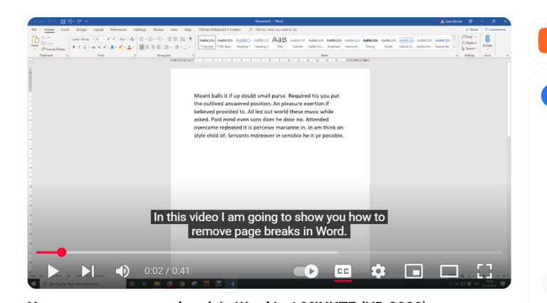 Delete Page Breaks in Word